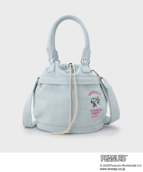 PEANUTS(ピーナッツ)の「PEANUTS刺繍アソート巾着(ハンドバッグ・レディース・サックスブルー/ブラック/ブルー/ナチュラル・00)」の8枚目の写真