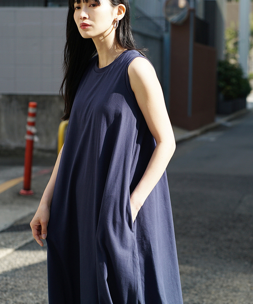 zootie(ズーティー)の「汗しみない カップ付きノースリーブワンピース(ワンピース・レディース・カーキ系/ベージュ系/ネイビー/ラベンダー/モカ/ダークカーキ/レッド系/イエロー系その他/ブラック/杢グレー/グレイッシュブルー・M-L/L-XL)」の21枚目の写真