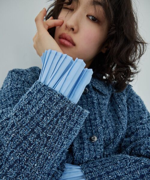THE SHOP TK (ザ ショップ ティーケー )の「ジャカードデニムジャケット【洗える】(デニムジャケット・レディース・ネイビー/ブルー・99)」の3枚目の写真