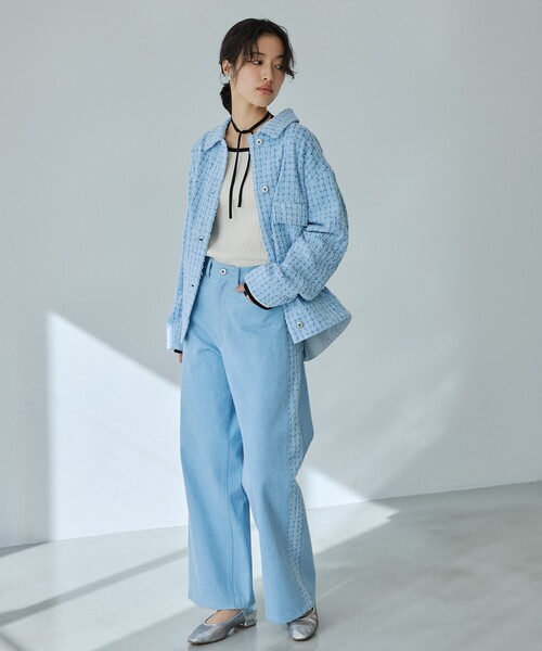 セール】ジャカードデニムジャケット【洗える】（デニムジャケット