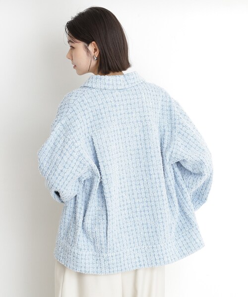 THE SHOP TK (ザ ショップ ティーケー )の「ジャカードデニムジャケット【洗える】(デニムジャケット・レディース・ネイビー/ブルー・99)」の13枚目の写真