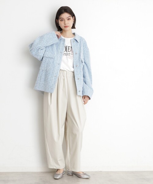 THE SHOP TK (ザ ショップ ティーケー )の「ジャカードデニムジャケット【洗える】(デニムジャケット・レディース・ネイビー/ブルー・99)」の14枚目の写真