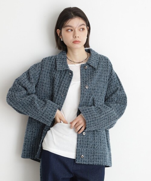 THE SHOP TK (ザ ショップ ティーケー )の「ジャカードデニムジャケット【洗える】(デニムジャケット・レディース・ネイビー/ブルー・99)」の17枚目の写真