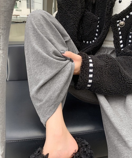 Miniministore(ミニミニストア)の「薄手スウェットパンツ 韓国風ワイドパンツ(カーゴパンツ・レディース・ブラック/ベージュ/グレー/ピンク/ダークグレー・FREE)」の7枚目の写真