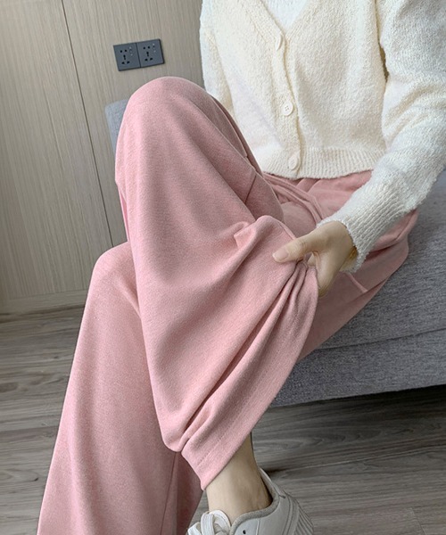 Miniministore(ミニミニストア)の「薄手スウェットパンツ 韓国風ワイドパンツ(カーゴパンツ・レディース・ブラック/ベージュ/グレー/ピンク/ダークグレー・FREE)」の20枚目の写真