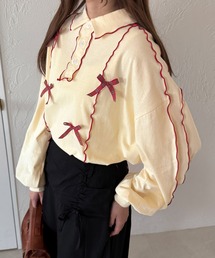 kutir | チェックリボンメローポロTシャツ(Tシャツ/カットソー)