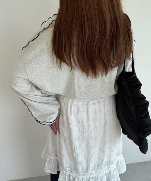 kutir（クティール）の「チェックリボンメローポロTシャツ（Tシャツ/カットソー・レディース・オートミール/アイボリー/オフホワイト・FREE）」の18枚目の写真