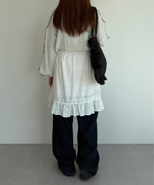 kutir（クティール）の「チェックリボンメローポロTシャツ（Tシャツ/カットソー・レディース・オートミール/アイボリー/オフホワイト・FREE）」の21枚目の写真