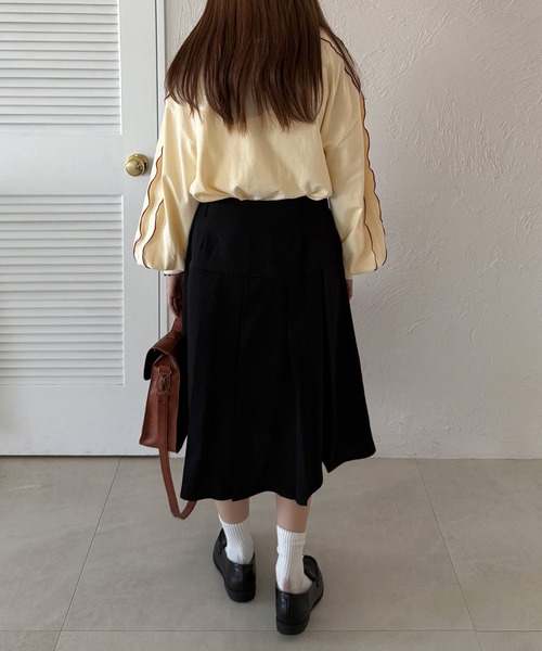 kutir（クティール）の「チェックリボンメローポロTシャツ（Tシャツ/カットソー・レディース・オートミール/アイボリー/オフホワイト・FREE）」の14枚目の写真