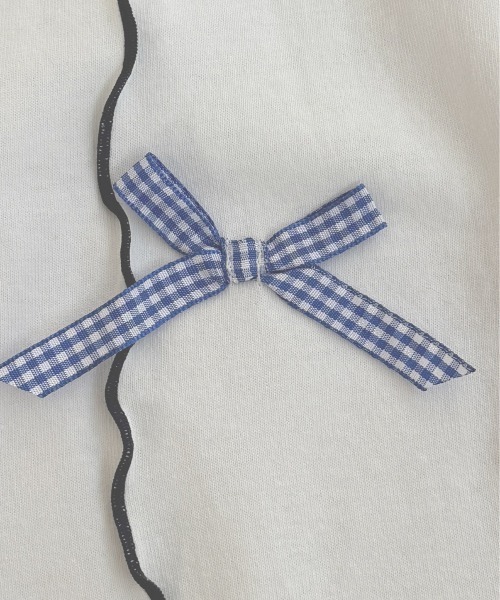 kutir（クティール）の「チェックリボンメローポロTシャツ（Tシャツ/カットソー・レディース・オートミール/アイボリー/オフホワイト・FREE）」の9枚目の写真