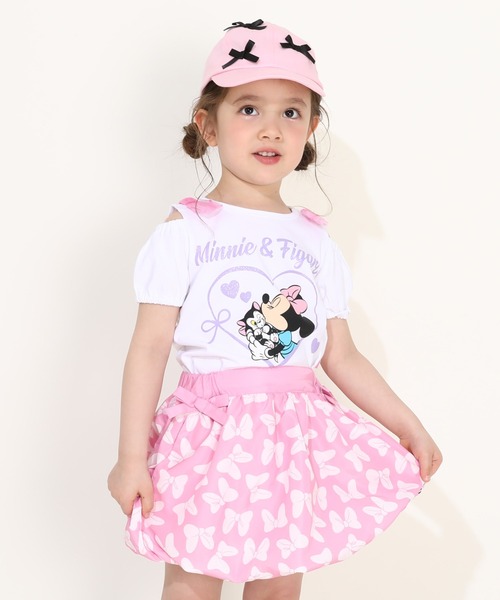 Disney(ディズニー)の「ディズニー リボン総柄バルーン スカート 0329K(スカート・キッズ・パープル/チェリーピンク・110cm/120cm/130cm/100cm)」の5枚目の写真