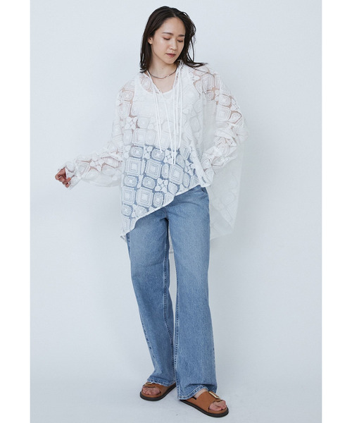 near.nippon.（ニアーニッポン）の「＜near.nippon (ニアー ニッポン)＞チュール刺繍オーバーブラウス（シャツ/ブラウス・レディース・ホワイト系その他3・FREE）」の7枚目の写真