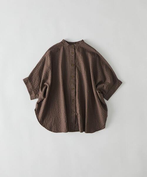 conges payes ADIEU TRISTESSE（コンジェ ペイエ アデュートリステス）の「【FAVE】ギンガムポンチョブラウス（シャツ/ブラウス・レディース・ブラウン/オフホワイト/ブルー・38）」の2枚目の写真