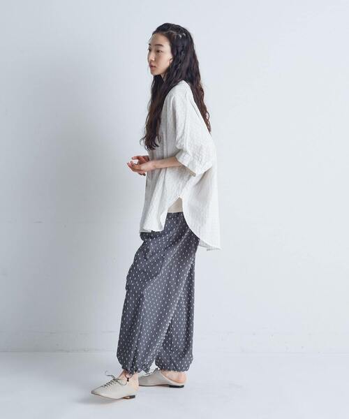 conges payes ADIEU TRISTESSE（コンジェ ペイエ アデュートリステス）の「【FAVE】ギンガムポンチョブラウス（シャツ/ブラウス・レディース・ブラウン/オフホワイト/ブルー・38）」の13枚目の写真