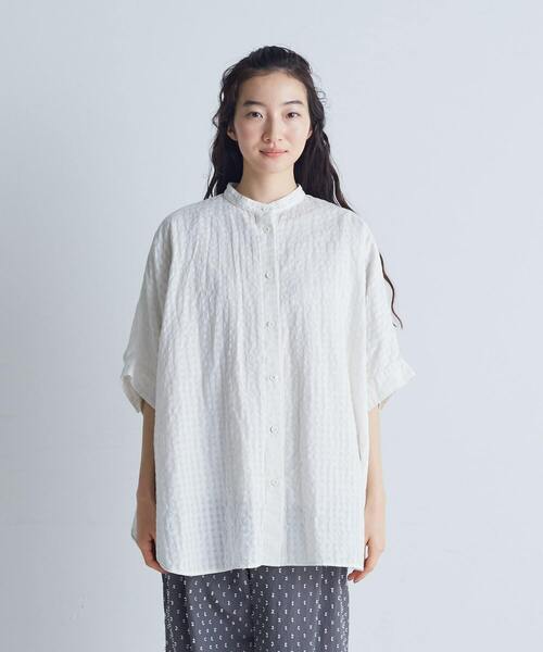 conges payes ADIEU TRISTESSE（コンジェ ペイエ アデュートリステス）の「【FAVE】ギンガムポンチョブラウス（シャツ/ブラウス・レディース・ブラウン/オフホワイト/ブルー・38）」の16枚目の写真