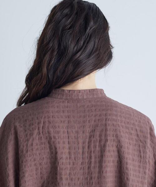 conges payes ADIEU TRISTESSE（コンジェ ペイエ アデュートリステス）の「【FAVE】ギンガムポンチョブラウス（シャツ/ブラウス・レディース・ブラウン/オフホワイト/ブルー・38）」の10枚目の写真