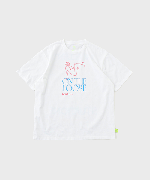 JOINT WORKS（ジョイントワークス）の「LOOSE JOINTS/ルーズ・ジョインツ CLAY ARLINGTON-ON THE LOOSE（Tシャツ/カットソー・メンズ・ホワイト/ブラック・LARGE/MEDIUM）」の2枚目の写真