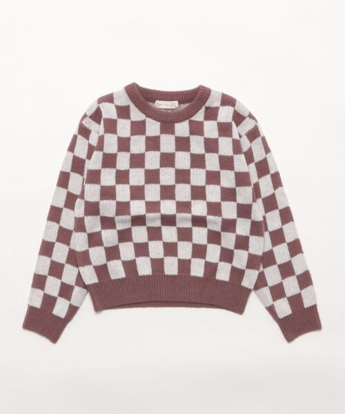 【Rylee＋Cru】KNIT PULLOVER || PLUM CHECKER