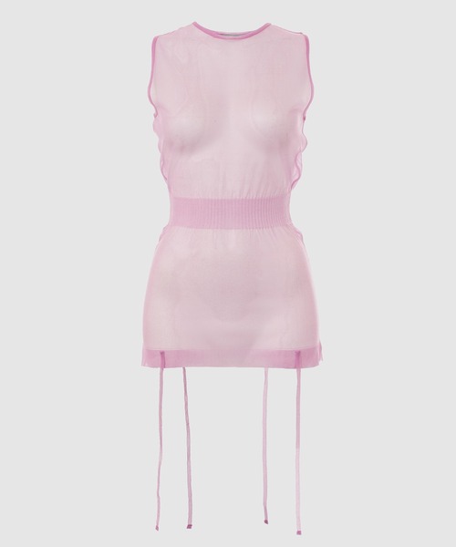 TAN（タン）の「2WAY SHEER TOPS（シャツ/ブラウス・レディース・ピンク/ブラック・FREE）」の2枚目の写真