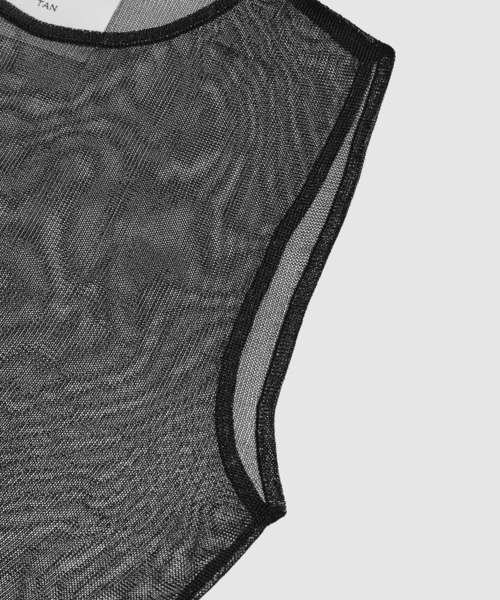 TAN（タン）の「2WAY SHEER TOPS（シャツ/ブラウス・レディース・ピンク/ブラック・FREE）」の4枚目の写真