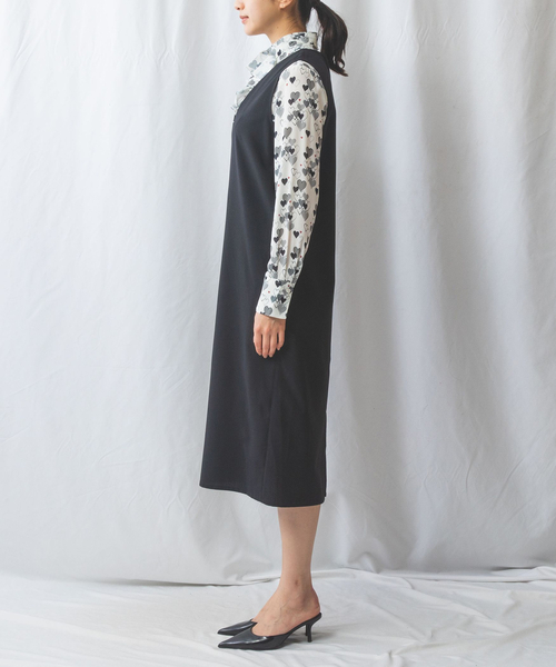 NARACAMICIE(ナラカミーチェ)の「【NARACAMICIE】トロピカルポリエステルジャンパースカート(スカート・レディース・ブラック・M/XL/XXL)」の4枚目の写真