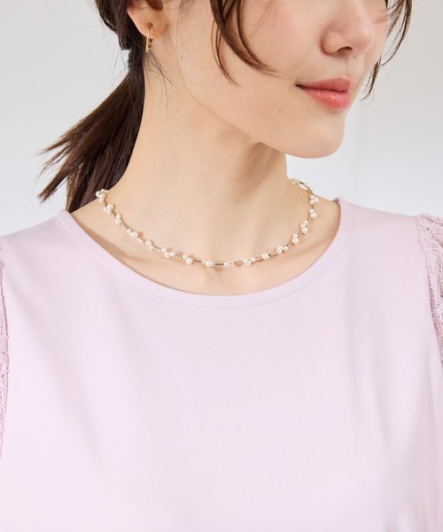ROPE' PICNIC（ロペピクニック）の「パールデザインショートネックレス（ネックレス・レディース・ゴールド/シルバー・FREE）」の8枚目の写真