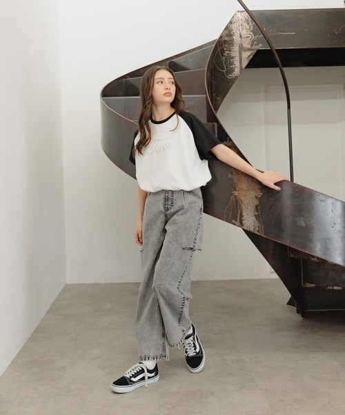 GLOBAL WORK(グローバルワーク)の「ヘビロッTEEドロスト半袖/324958(Tシャツ/カットソー・キッズ・オフホワイト/サックスブルー/ホワイト系その他・130cm/140cm/150cm/160cm)」の8枚目の写真