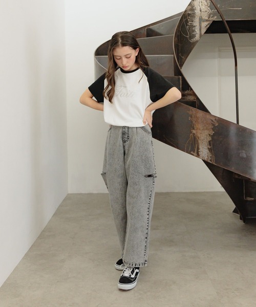 GLOBAL WORK(グローバルワーク)の「ヘビロッTEEドロスト半袖/324958(Tシャツ/カットソー・キッズ・オフホワイト/サックスブルー/ホワイト系その他・130cm/140cm/150cm/160cm)」の9枚目の写真