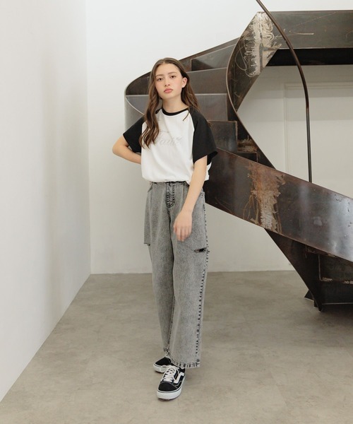 GLOBAL WORK(グローバルワーク)の「ヘビロッTEEドロスト半袖/324958(Tシャツ/カットソー・キッズ・オフホワイト/サックスブルー/ホワイト系その他・130cm/140cm/150cm/160cm)」の10枚目の写真