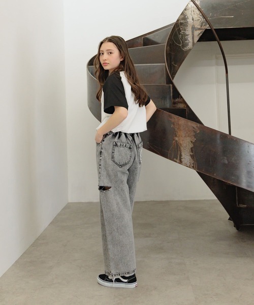GLOBAL WORK(グローバルワーク)の「ヘビロッTEEドロスト半袖/324958(Tシャツ/カットソー・キッズ・オフホワイト/サックスブルー/ホワイト系その他・130cm/140cm/150cm/160cm)」の11枚目の写真