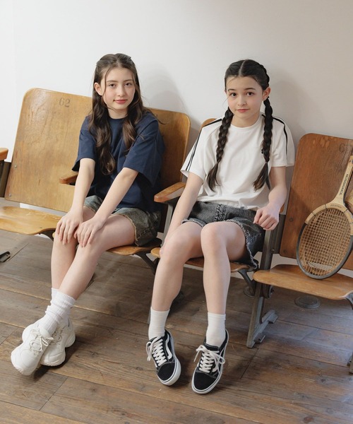 GLOBAL WORK(グローバルワーク)の「ヘビロッTEEドロスト半袖/324958(Tシャツ/カットソー・キッズ・オフホワイト/サックスブルー/ホワイト系その他・130cm/140cm/150cm/160cm)」の5枚目の写真