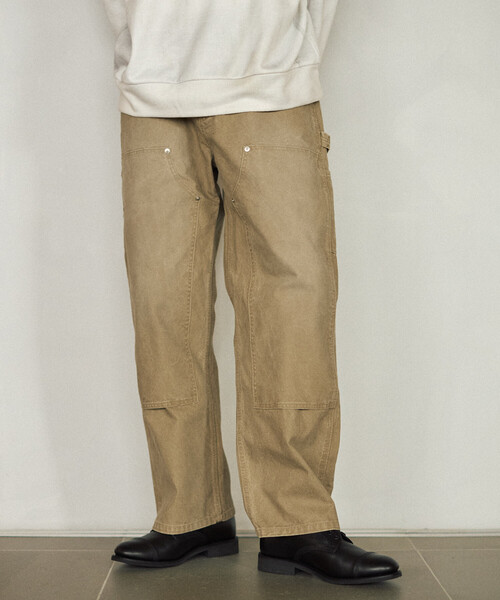 Firsthand(ファーストハンド)の「Firsthand/ファーストハンド フェード加工 ライトダックダブルニーペインターパンツ ヴィンテージ(その他パンツ・メンズ・ベージュ/ブラック・L/M)」の13枚目の写真