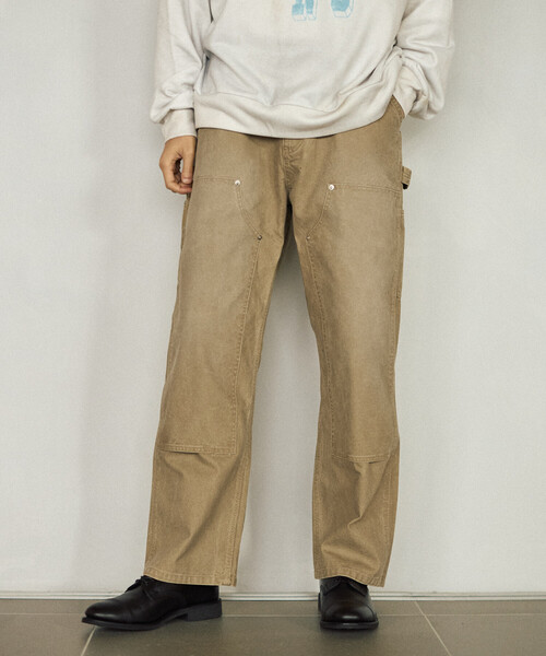 Firsthand(ファーストハンド)の「Firsthand/ファーストハンド フェード加工 ライトダックダブルニーペインターパンツ ヴィンテージ(その他パンツ・メンズ・ベージュ/ブラック・L/M)」の15枚目の写真