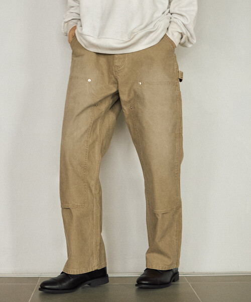 Firsthand(ファーストハンド)の「Firsthand/ファーストハンド フェード加工 ライトダックダブルニーペインターパンツ ヴィンテージ(その他パンツ・メンズ・ベージュ/ブラック・L/M)」の16枚目の写真