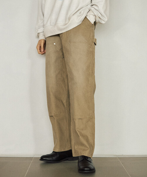 Firsthand(ファーストハンド)の「Firsthand/ファーストハンド フェード加工 ライトダックダブルニーペインターパンツ ヴィンテージ(その他パンツ・メンズ・ベージュ/ブラック・L/M)」の17枚目の写真