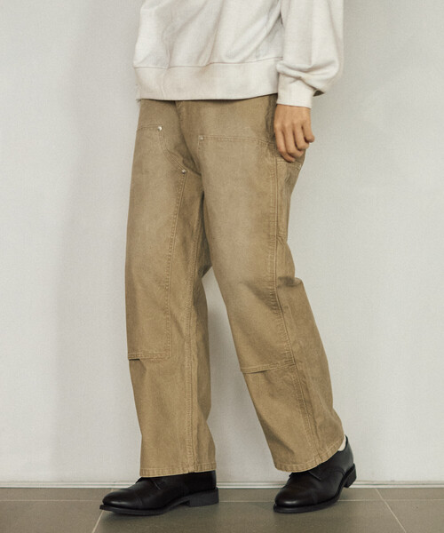 Firsthand(ファーストハンド)の「Firsthand/ファーストハンド フェード加工 ライトダックダブルニーペインターパンツ ヴィンテージ(その他パンツ・メンズ・ベージュ/ブラック・L/M)」の19枚目の写真