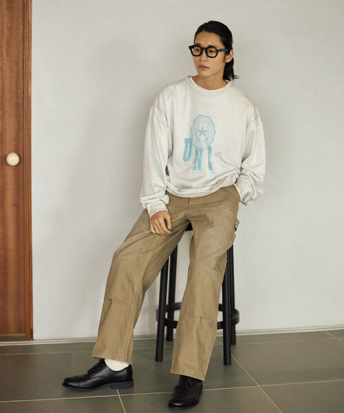 Firsthand(ファーストハンド)の「Firsthand/ファーストハンド フェード加工 ライトダックダブルニーペインターパンツ ヴィンテージ(その他パンツ・メンズ・ベージュ/ブラック・L/M)」の20枚目の写真