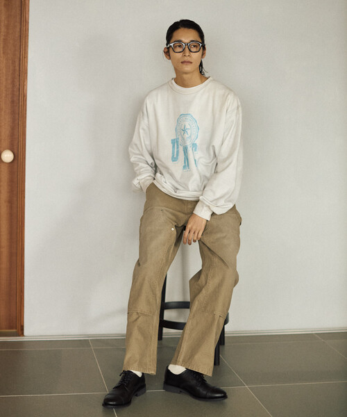 Firsthand(ファーストハンド)の「Firsthand/ファーストハンド フェード加工 ライトダックダブルニーペインターパンツ ヴィンテージ(その他パンツ・メンズ・ベージュ/ブラック・L/M)」の21枚目の写真