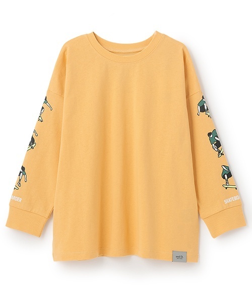 and D. petit main(アンドディープティマイン)の「【365D.】袖プリントビッグ長袖Tシャツ(Tシャツ/カットソー・キッズ・ライム/ホワイト/オレンジ/ネイビー/ベージュ/ブラック・140cm/110cm/90cm/100cm/120cm/150cm/130cm)」の6枚目の写真