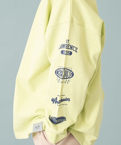 and D. petit main(アンドディープティマイン)の「【365D.】袖プリントビッグ長袖Tシャツ(Tシャツ/カットソー・キッズ・ライム/ホワイト/オレンジ/ネイビー/ベージュ/ブラック・140cm/110cm/90cm/100cm/120cm/150cm/130cm)」の13枚目の写真