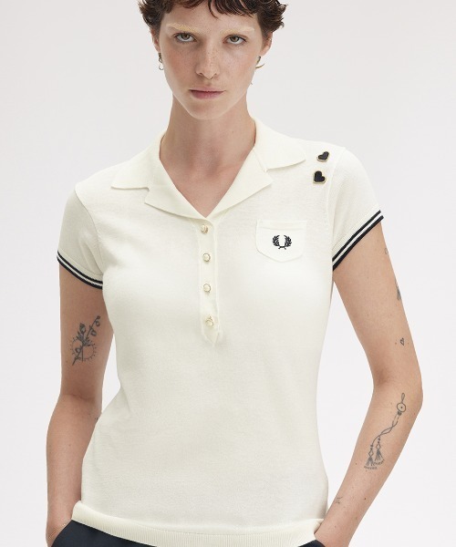 FREDPERRY AMYWINEHOUSE ポロシャツ フレッドペリー FP 【AmyWinehouse】ハート刺繍ニット半袖