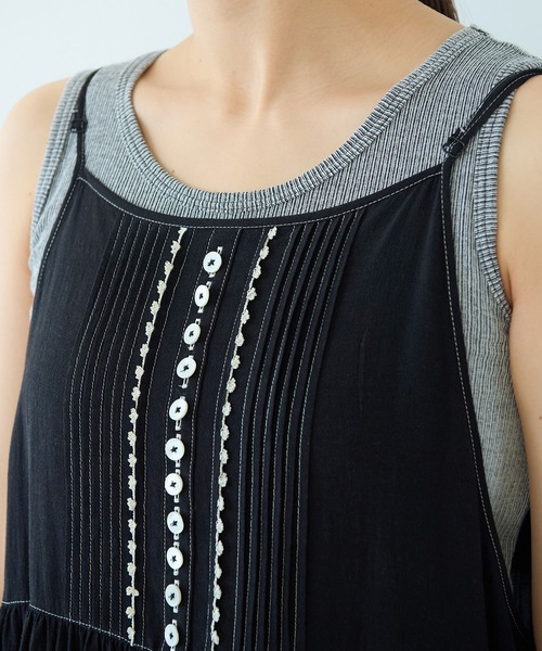 yuni ティアードジャンパースカート　ワンピース　スカート セール】プリント ティアードジャンパースカート（ジャンパー