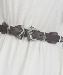 ROOPTOKYO | Double buckle faux leather belt / ダブルバックル フェイクレザーベルト メンズ 夏物 夏服(ベルト)