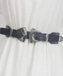 ROOPTOKYO | Double buckle faux leather belt / ダブルバックル フェイクレザーベルト(ベルト)