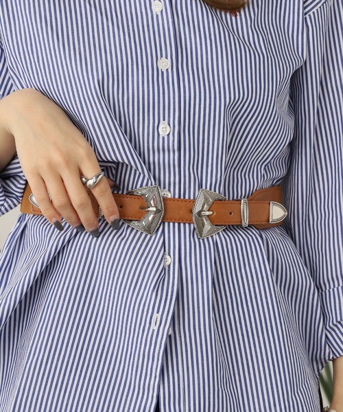 ROOPTOKYO（ループトウキョウ）の「Double buckle faux leather belt / ダブルバックル フェイクレザーベルト（ベルト・メンズ・ブラウン/キャメル/ブラック・FREE）」の16枚目の写真