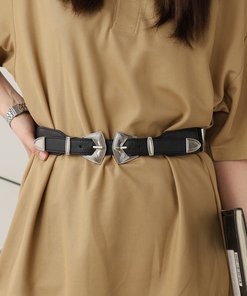 ROOPTOKYO（ループトウキョウ）の「Double buckle faux leather belt / ダブルバックル フェイクレザーベルト（ベルト・メンズ・ブラウン/キャメル/ブラック・FREE）」の18枚目の写真