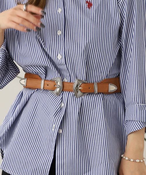 ROOPTOKYO（ループトウキョウ）の「Double buckle faux leather belt / ダブルバックル フェイクレザーベルト（ベルト・メンズ・ブラウン/キャメル/ブラック・FREE）」の19枚目の写真