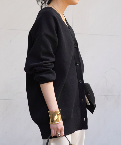 EVERYDAY I LIKE.（エヴリディアイライク）の「*ソフィアVネックカーディガン（カーディガン/ボレロ・レディース・ブラック・FREE）」の8枚目の写真