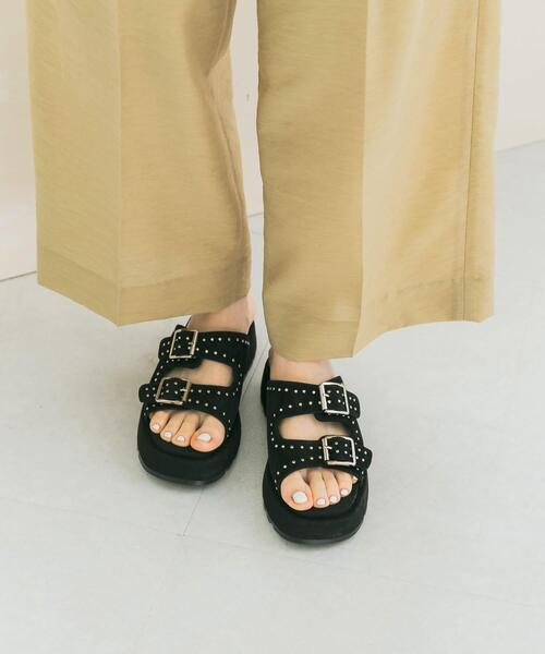 URBAN RESEARCH ROSSO WOMEN（アーバンリサーチ　ロッソ）の「MOHI　スエードプラットフォームサンダル（サンダル・レディース・ブラック・37）」の2枚目の写真