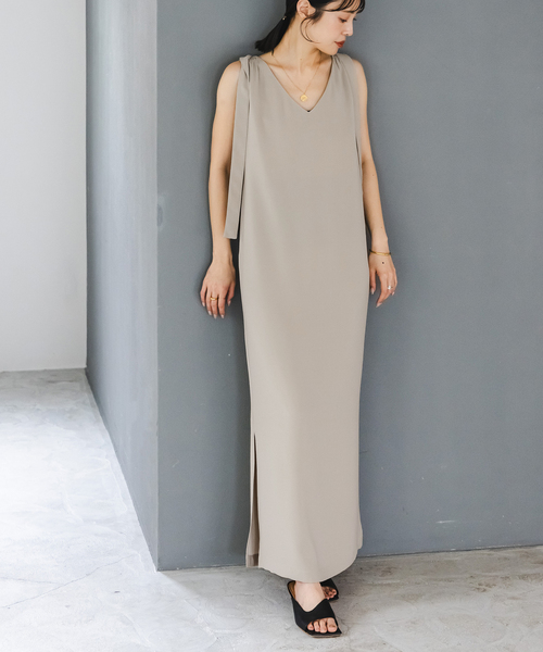 【美品】Noble ウォッシャブルジョーゼット2wayワンピース セール】【洗える】ウォッシャブルジョーゼット2wayワンピース